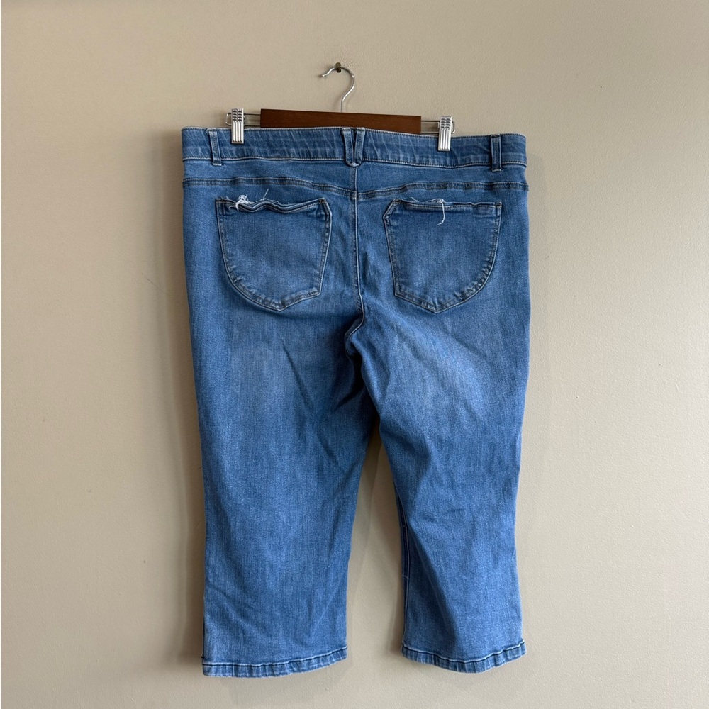 Westbound Blue Ankle Capri Cropped Comfort Waistband Jeans - Picture 3 of 6